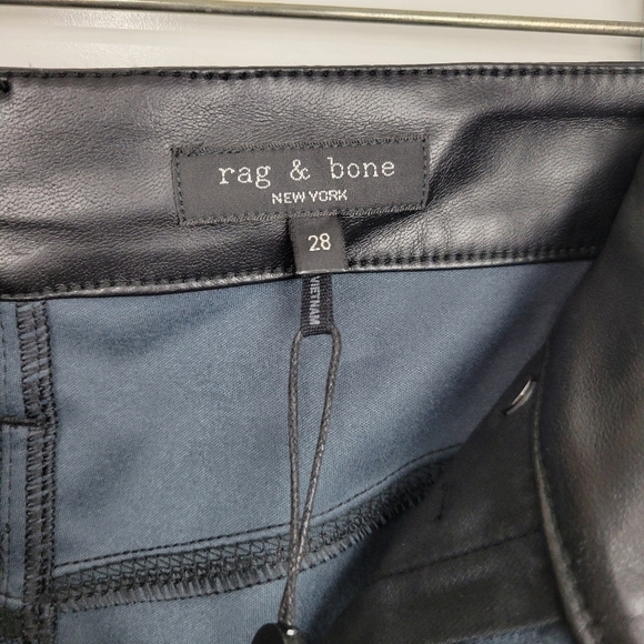 NWT Rag & Bone Sid Faux Leather Black Slit High Rise Skirt Size 28 - Picture 13 of 14